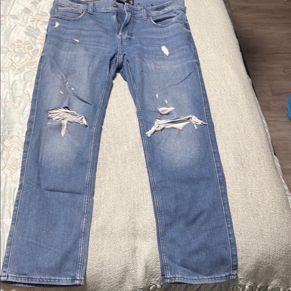 Hollister Men's Slim Fit Light Blue Jeans